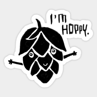 Craft brewery pun, happy hoppy hops Sticker